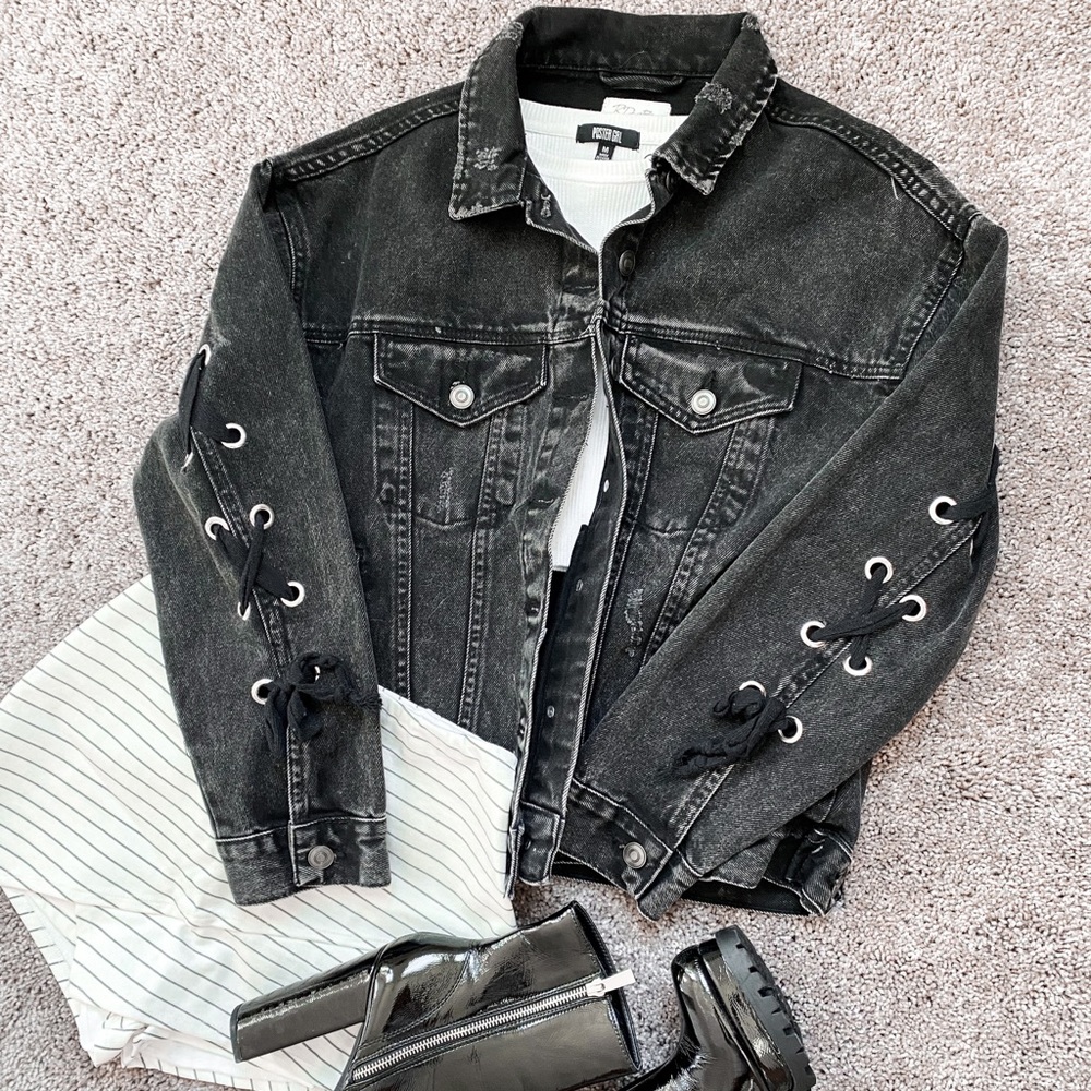 RD style Dark Acid Wash Denim Jacket